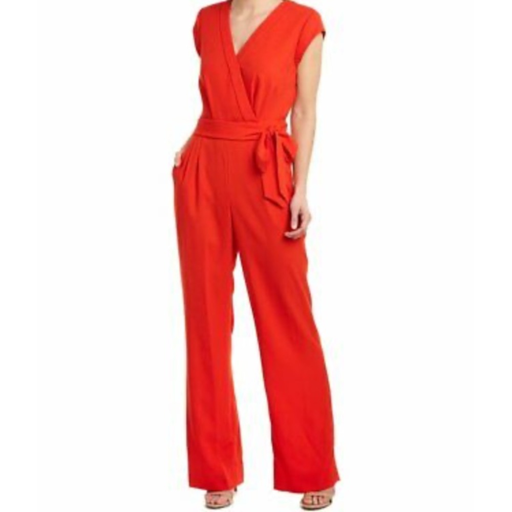 DVF vibrant red Purdy Jumpsuit